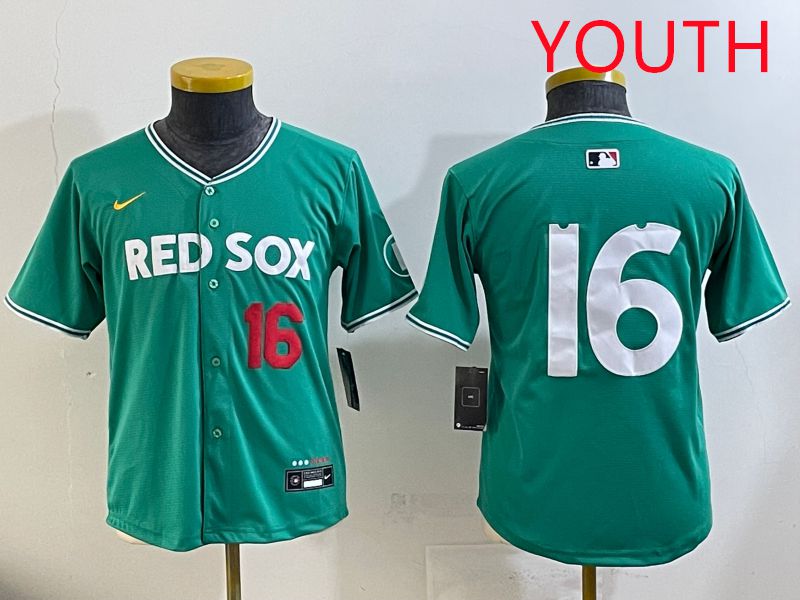 Youth Boston Red Sox #16 No Name Green Joint Name Nike 2025 MLB Jersey style 4